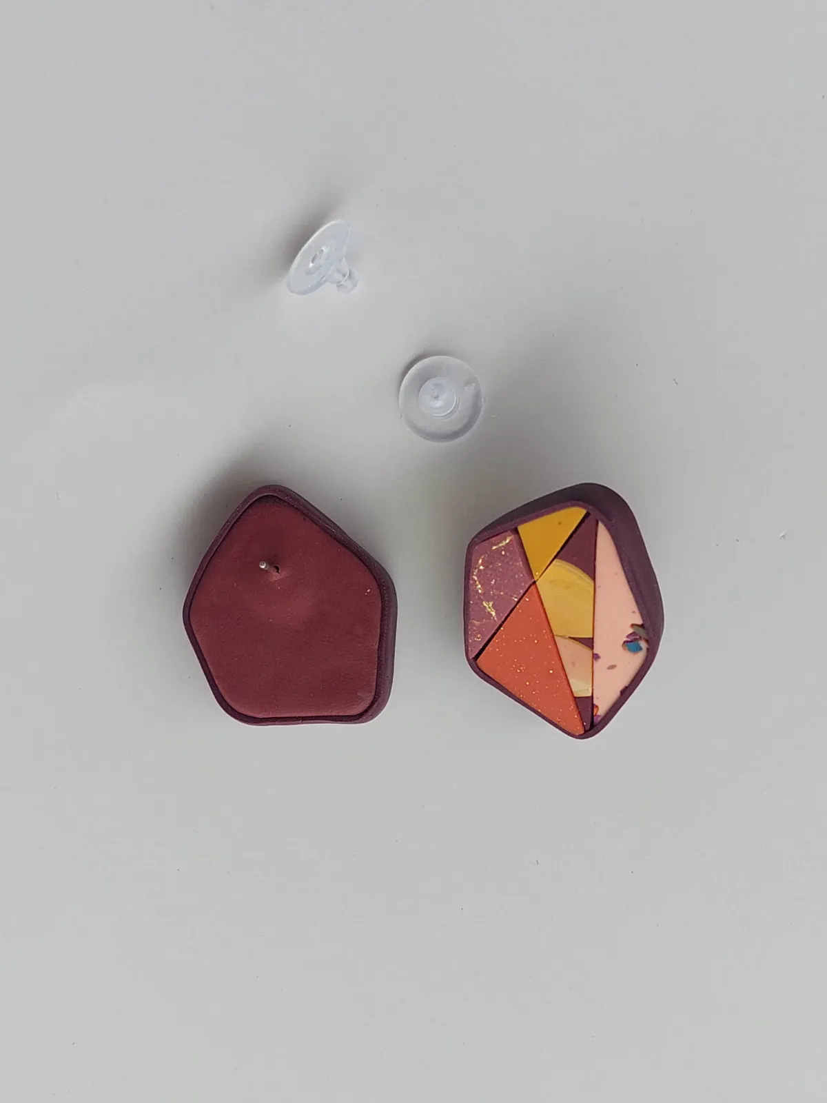 MOSAIC bordó és sárga fülbevaló