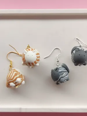 CATZ narancs csíkos cica lógós fülbevaló