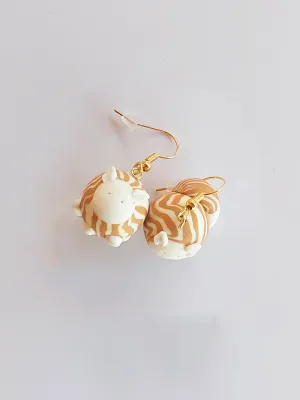 CATZ narancs csíkos cica lógós fülbevaló