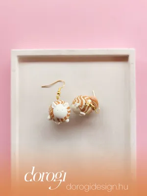 CATZ narancs csíkos cica lógós fülbevaló