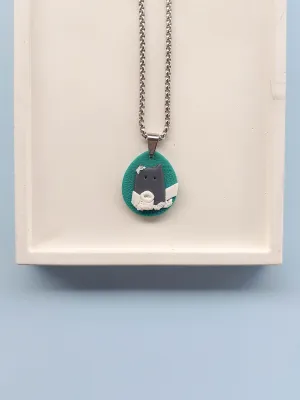 CATZ fekete játszó cicás nyaklánc