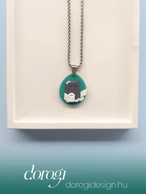 CATZ fekete játszó cicás nyaklánc