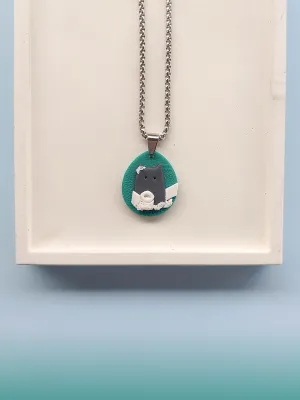 CATZ fekete játszó cicás nyaklánc