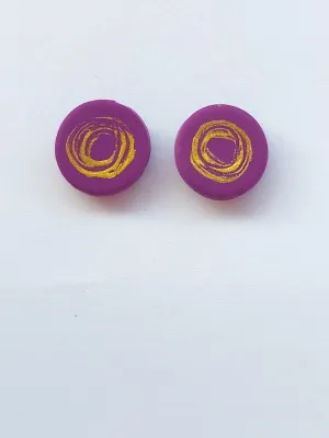 DOTS lila arany bedugós fülbevaló