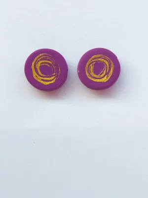 DOTS lila arany bedugós fülbevaló