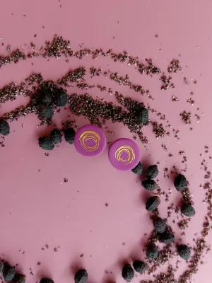 DOTS lila arany bedugós fülbevaló