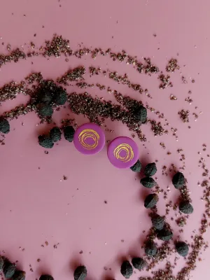 DOTS lila arany bedugós fülbevaló