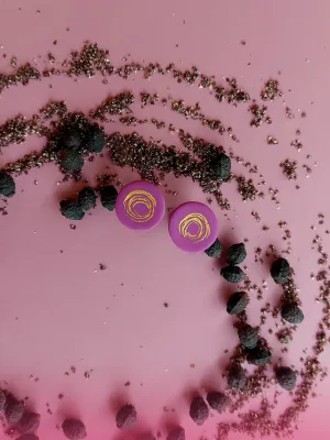 DOTS lila arany bedugós fülbevaló