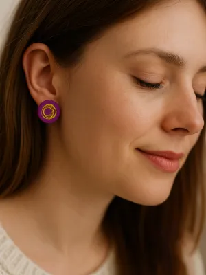 DOTS lila arany bedugós fülbevaló