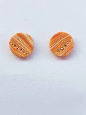 DOTS narancs csíkos bedugós fülbevaló