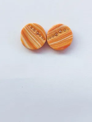 DOTS narancs csíkos bedugós fülbevaló