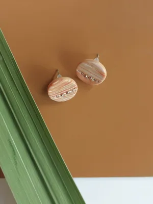 DOTS narancs csíkos bedugós fülbevaló