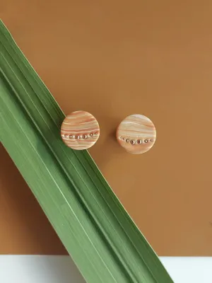 DOTS narancs csíkos bedugós fülbevaló