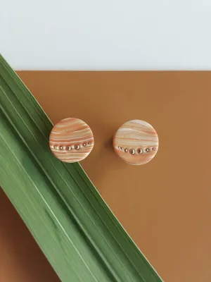 DOTS narancs csíkos bedugós fülbevaló