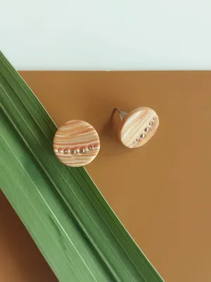 DOTS narancs csíkos bedugós fülbevaló