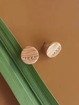 DOTS narancs csíkos bedugós fülbevaló