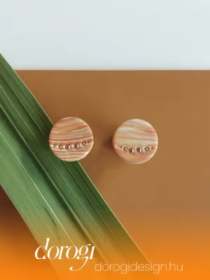 DOTS narancs csíkos bedugós fülbevaló