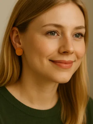 DOTS narancs csíkos bedugós fülbevaló