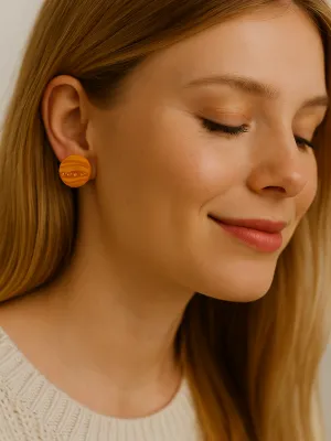 DOTS narancs csíkos bedugós fülbevaló