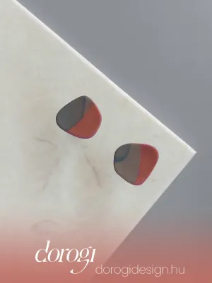 DOTS bronz és szürke bedugós fülbevaló