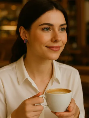 DOTS bronz és szürke bedugós fülbevaló