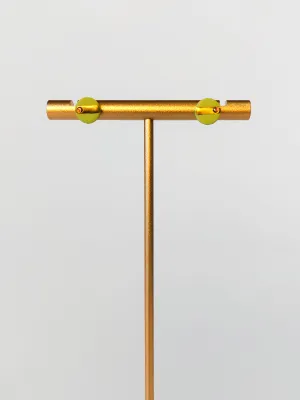 DOTS zöld virágos bedugós fülbevaló