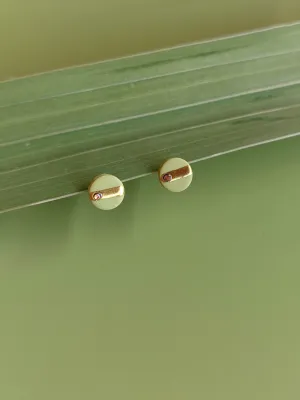 DOTS zöld virágos bedugós fülbevaló