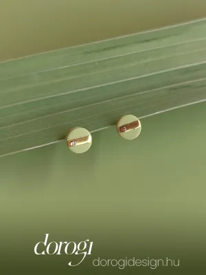 DOTS zöld virágos bedugós fülbevaló