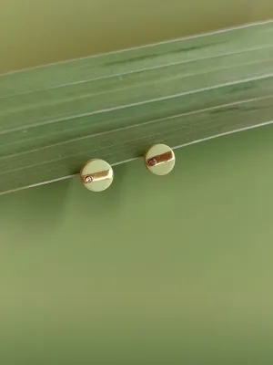 DOTS zöld virágos bedugós fülbevaló