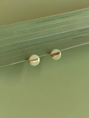 DOTS zöld virágos bedugós fülbevaló