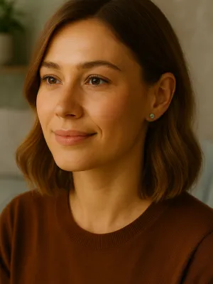 DOTS zöld virágos bedugós fülbevaló