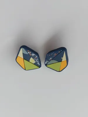 MOSAIC sötétkék és sárga fülbevaló