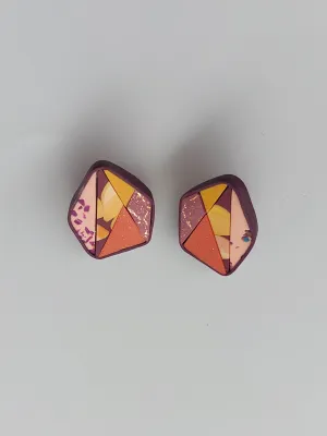 MOSAIC bordó és sárga fülbevaló