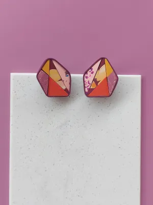 MOSAIC bordó és sárga fülbevaló