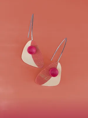 OCELLE piros-narancs fülbevaló