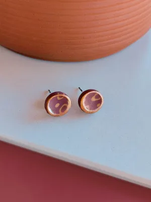 STRATA bordó sárga bedugós fülbevaló