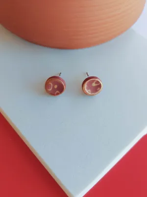 STRATA bordó sárga bedugós fülbevaló