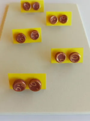 STRATA bordó sárga bedugós fülbevaló