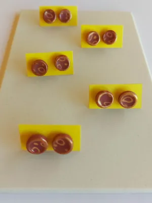 STRATA bordó sárga bedugós fülbevaló