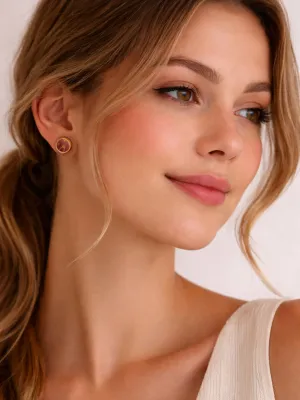 STRATA bordó sárga bedugós fülbevaló