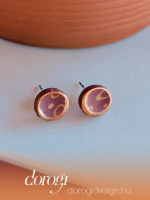 STRATA bordó sárga bedugós fülbevaló