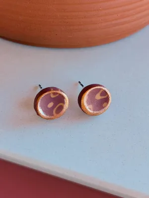 STRATA bordó sárga bedugós fülbevaló