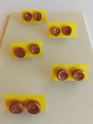 STRATA bordó sárga bedugós fülbevaló