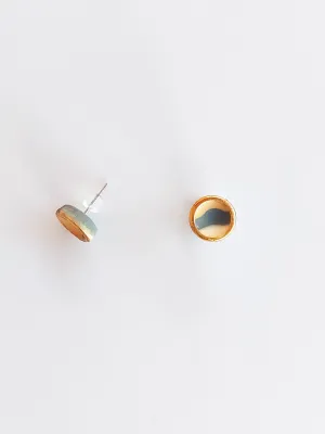 STRATA szürke sárga csíkos bedugós fülbevaló