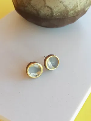 STRATA szürke arany szélű bedugós fülbevaló