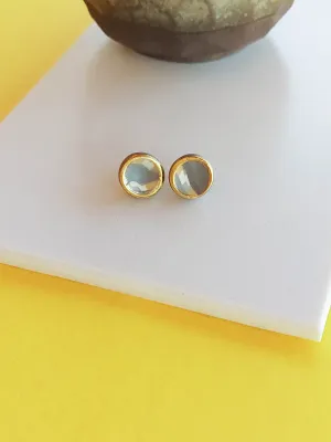 STRATA szürke arany szélű bedugós fülbevaló