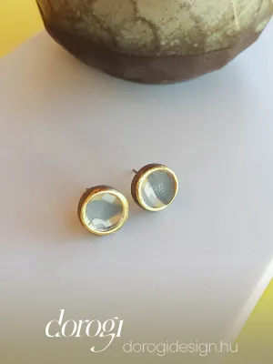 STRATA szürke arany szélű bedugós fülbevaló