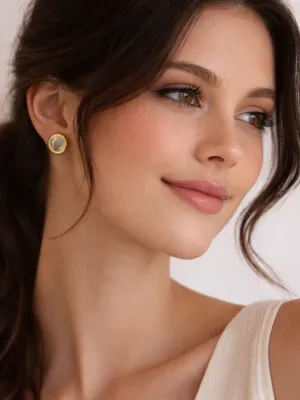 STRATA szürke arany szélű bedugós fülbevaló