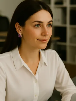 URBAN ECHO lila konvex bedugós fülbevaló