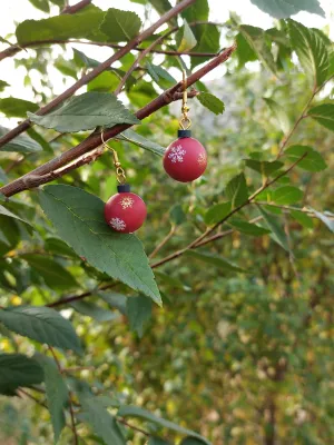 XMAS piros karácsonyi gömb